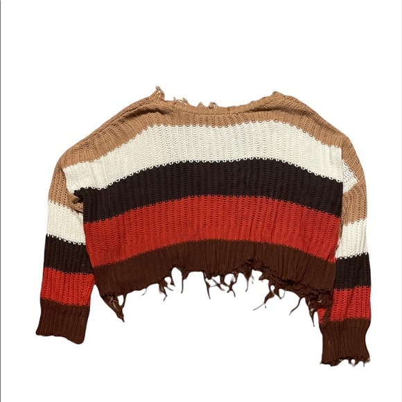 Skylar + Madison Striped Distressed Sweater - Picture 5 of 6